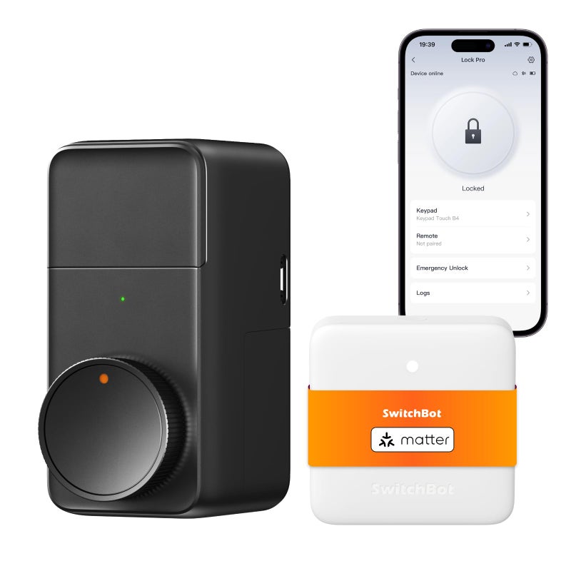 سويتش بوت SwitchBot WiFi Smart Lock Pro قفل باب الدخول بدون مفتاح قفل الباب الذكي الباب الأمامي قفل إلكتروني ذكي يناسب Deadbolt الموجود لديك في دقائق، يدعم المادة Alexa Google وIFTTT - Image 1